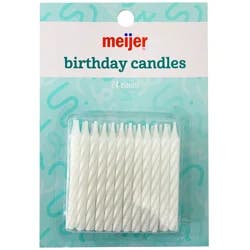Meijer Birthday Candles, White Spirals