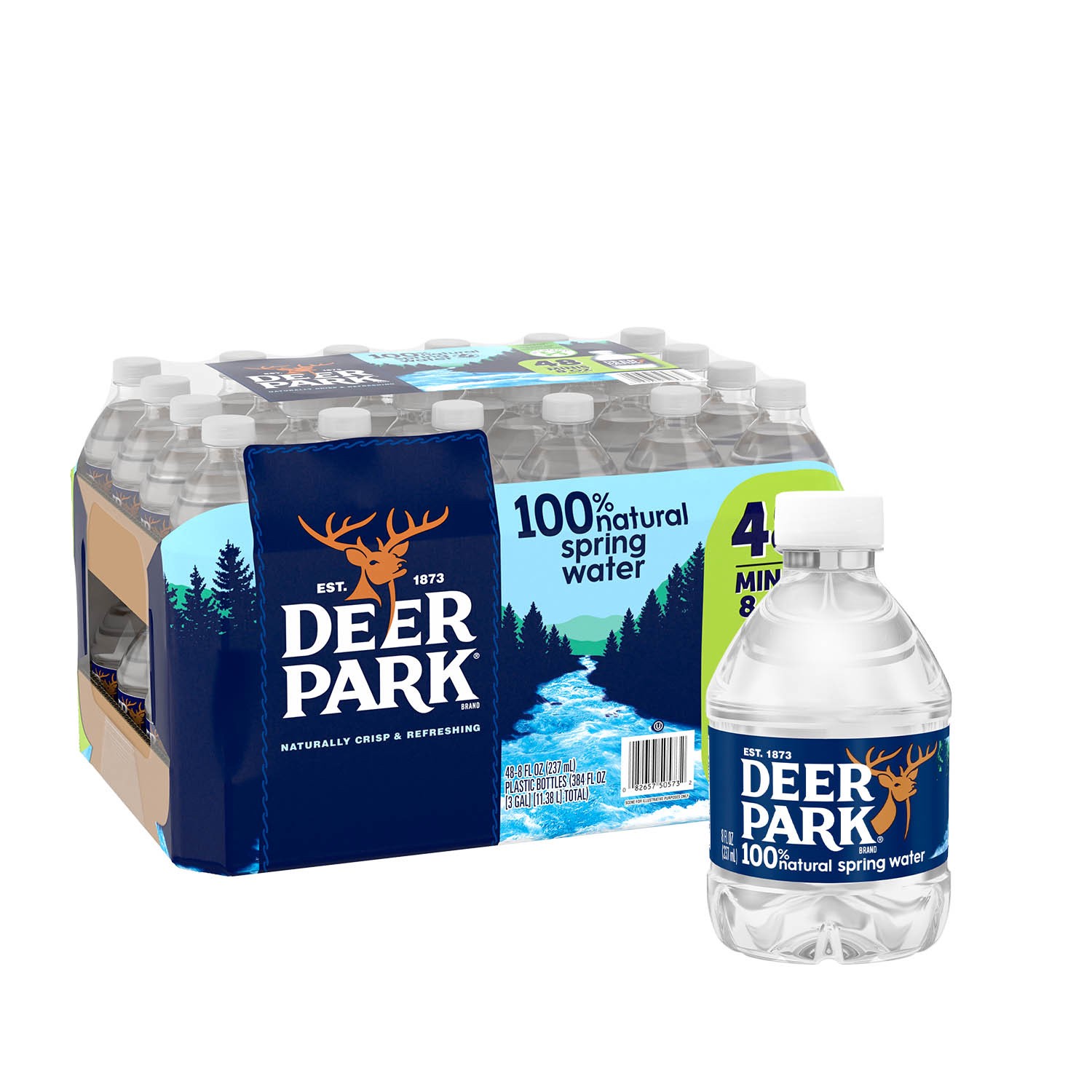 slide 4 of 5, Deer Park Brand 100% Natural Spring Water, 8-ounce mini plastic bottles (Pack of 48), 48 ct; 8 fl oz