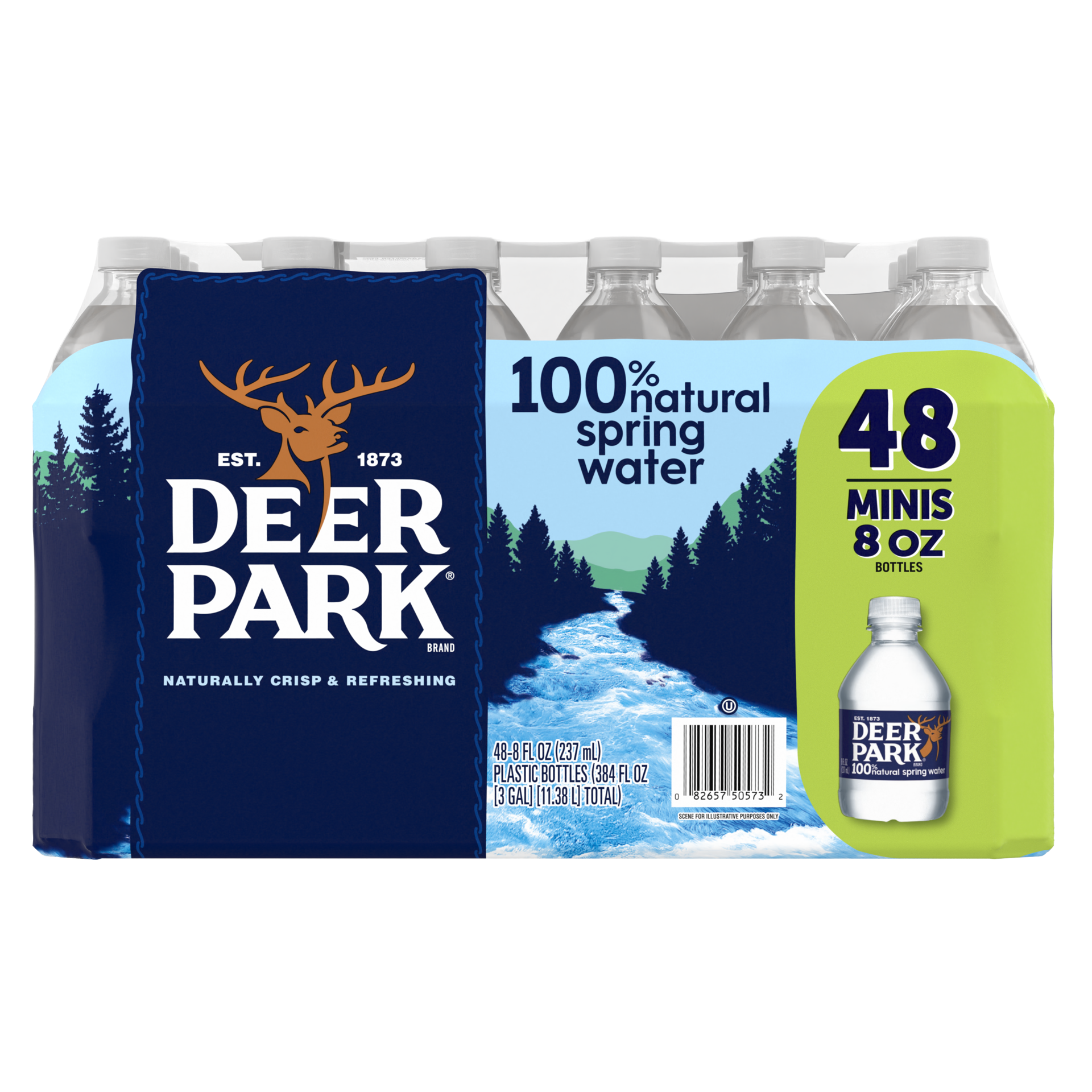 slide 3 of 5, Deer Park Brand 100% Natural Spring Water, 8-ounce mini plastic bottles (Pack of 48), 48 ct; 8 fl oz