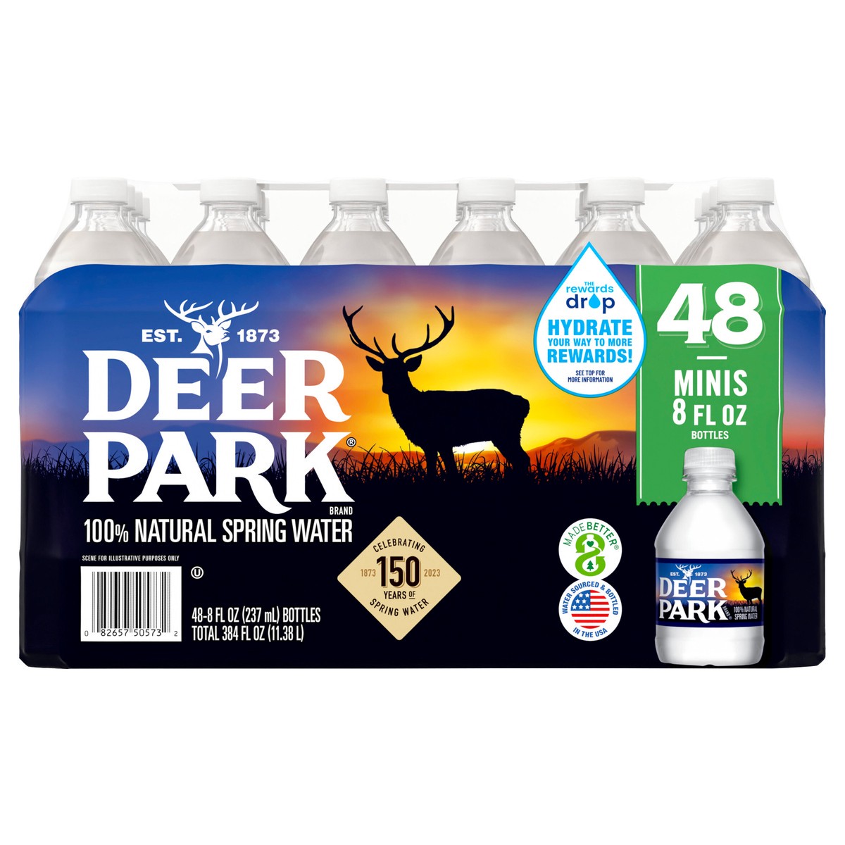 slide 1 of 5, DEER PARK Brand Spring Water, 8-ounce mini plastic bottles (Pack of 48), 48 ct