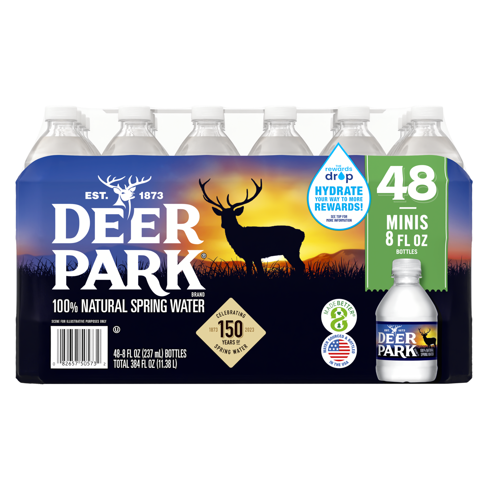 slide 1 of 5, Deer Park Brand 100% Natural Spring Water, 8-ounce mini plastic bottles (Pack of 48), 48 ct; 8 fl oz