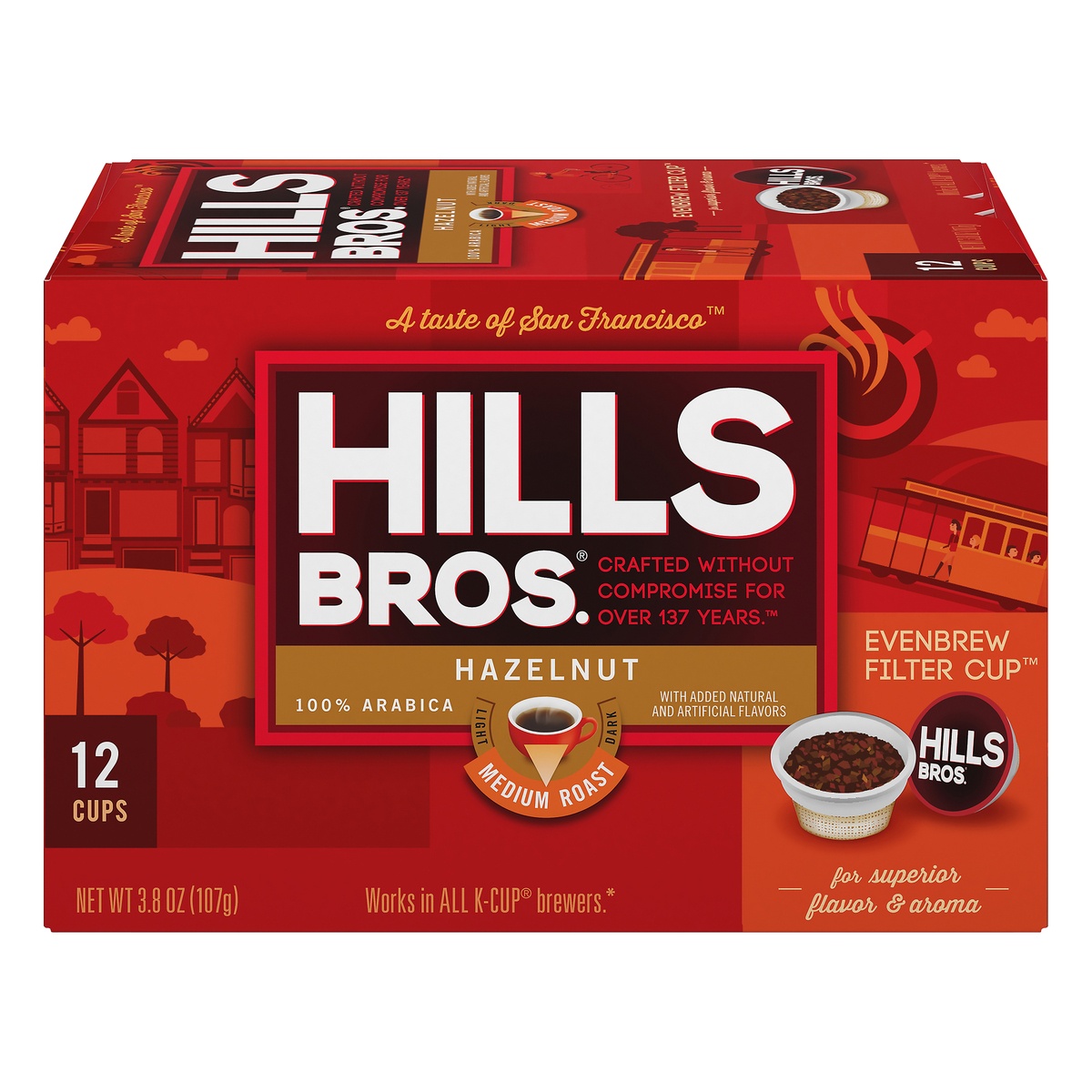 slide 1 of 1, Hills Bros. Hazelnut Coffee Pods - 12 ct, 12 ct