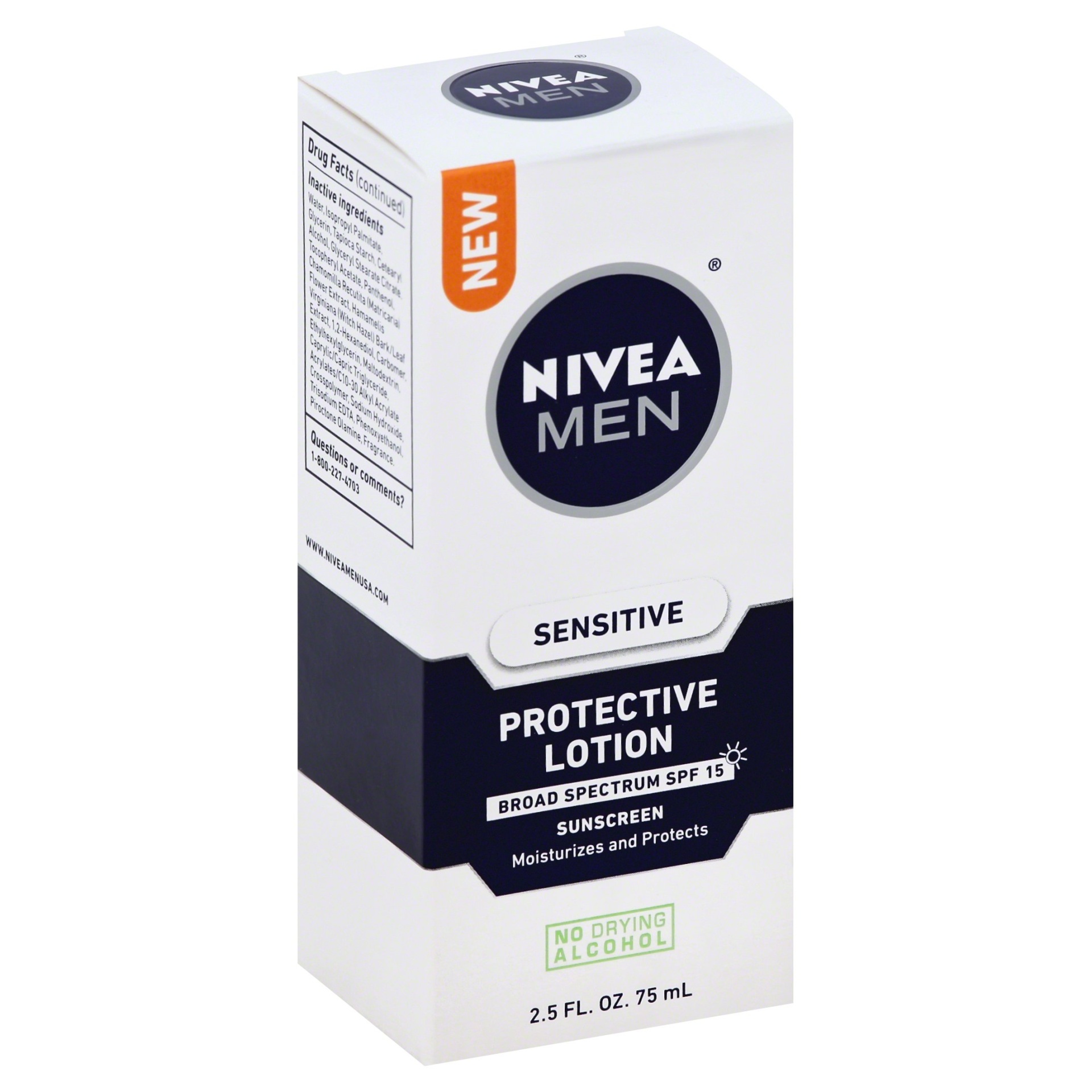 slide 1 of 6, Nivea Sensitive Moisturizer SPF 15 For Men, 2.5 fl oz