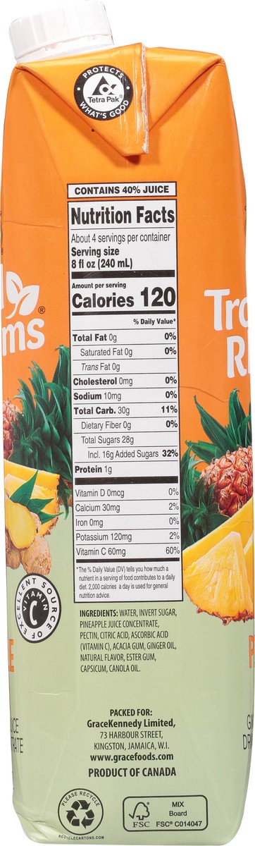 slide 9 of 14, Grace Tropical Rhythms Pineapple GInger Juice Drink from Concentrate - 33.8 fl oz, 33.8 fl oz