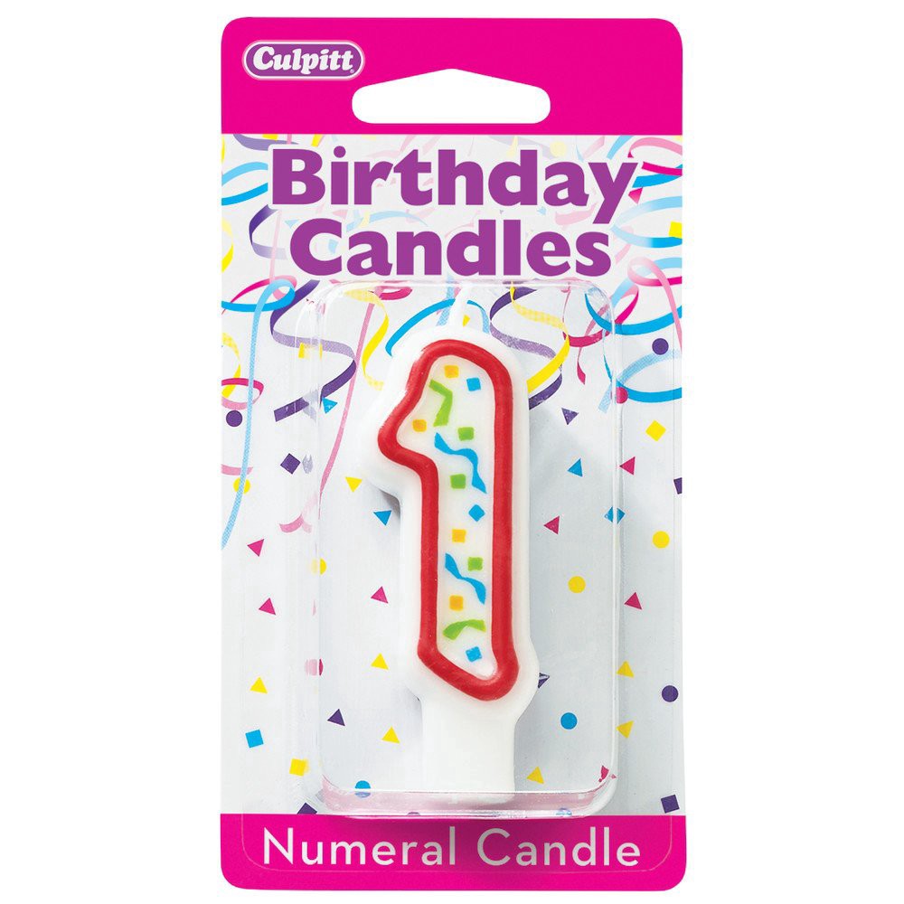 slide 1 of 1, Culpitt Red Numeral "1" Birthday Candles, 1 ct