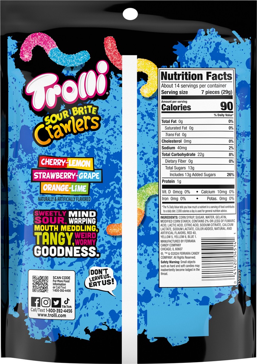 slide 11 of 13, Trolli Sour Brite Crawlers Gummi Candy - 14 oz, 14 oz