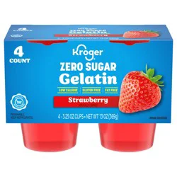 Kroger Zero Sugar Strawberry Gelatin Snack Multipack