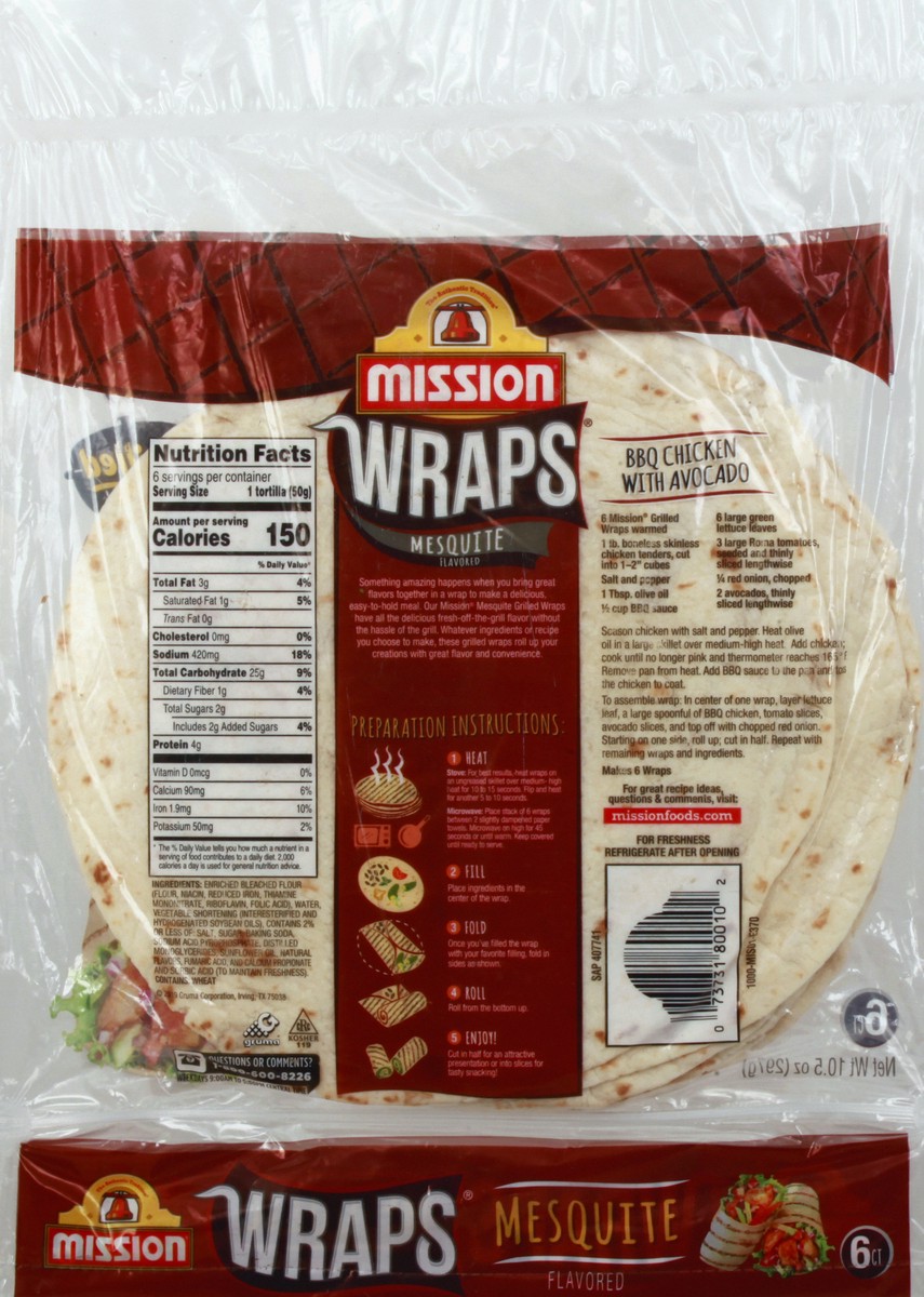 slide 7 of 10, Mission Mesquite Grilled Tortilla Wraps, 10.5 oz