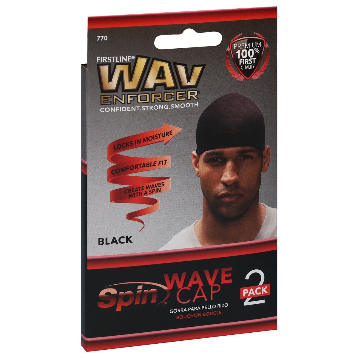 slide 8 of 9, Firstline Wav Enforcer Wave Black Spin Cap 2 ea, 2 ct