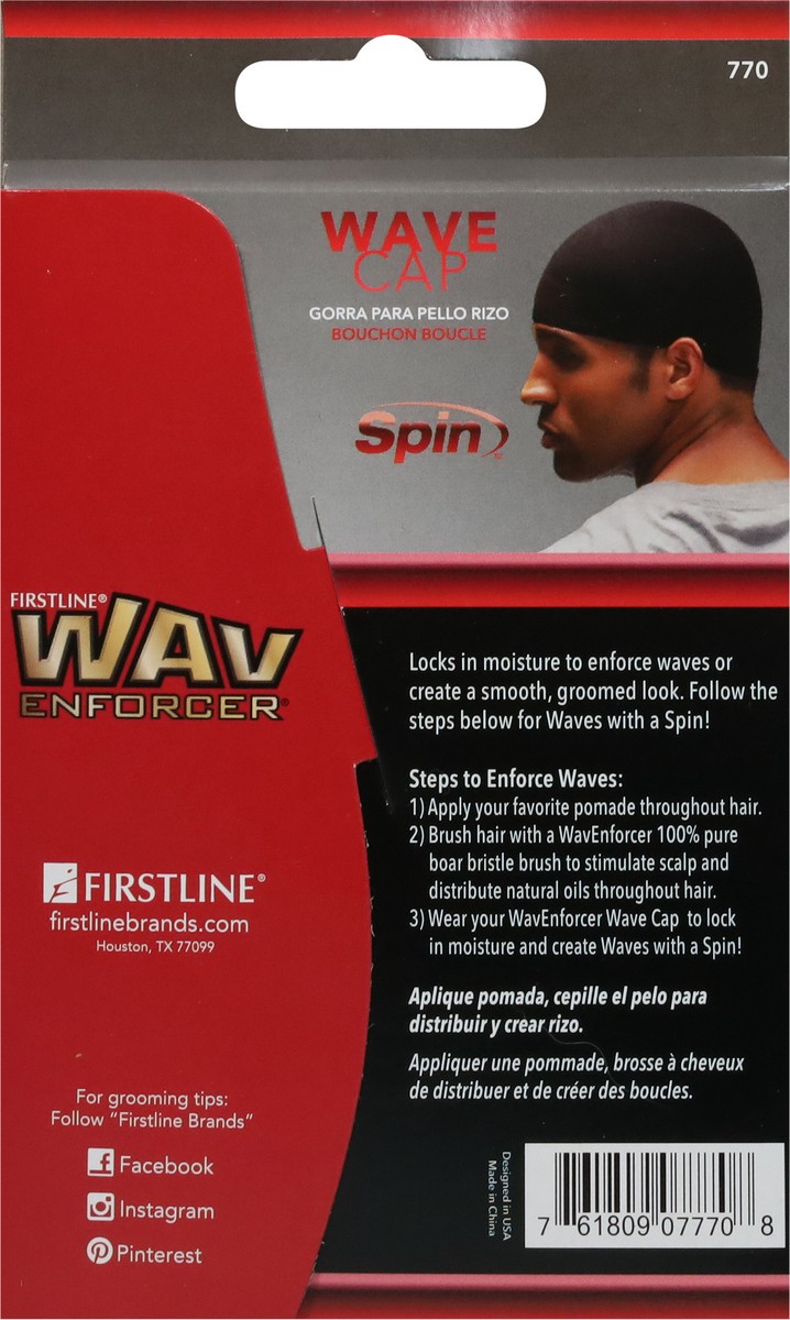 slide 9 of 9, Firstline Wav Enforcer Wave Black Spin Cap 2 ea, 2 ct