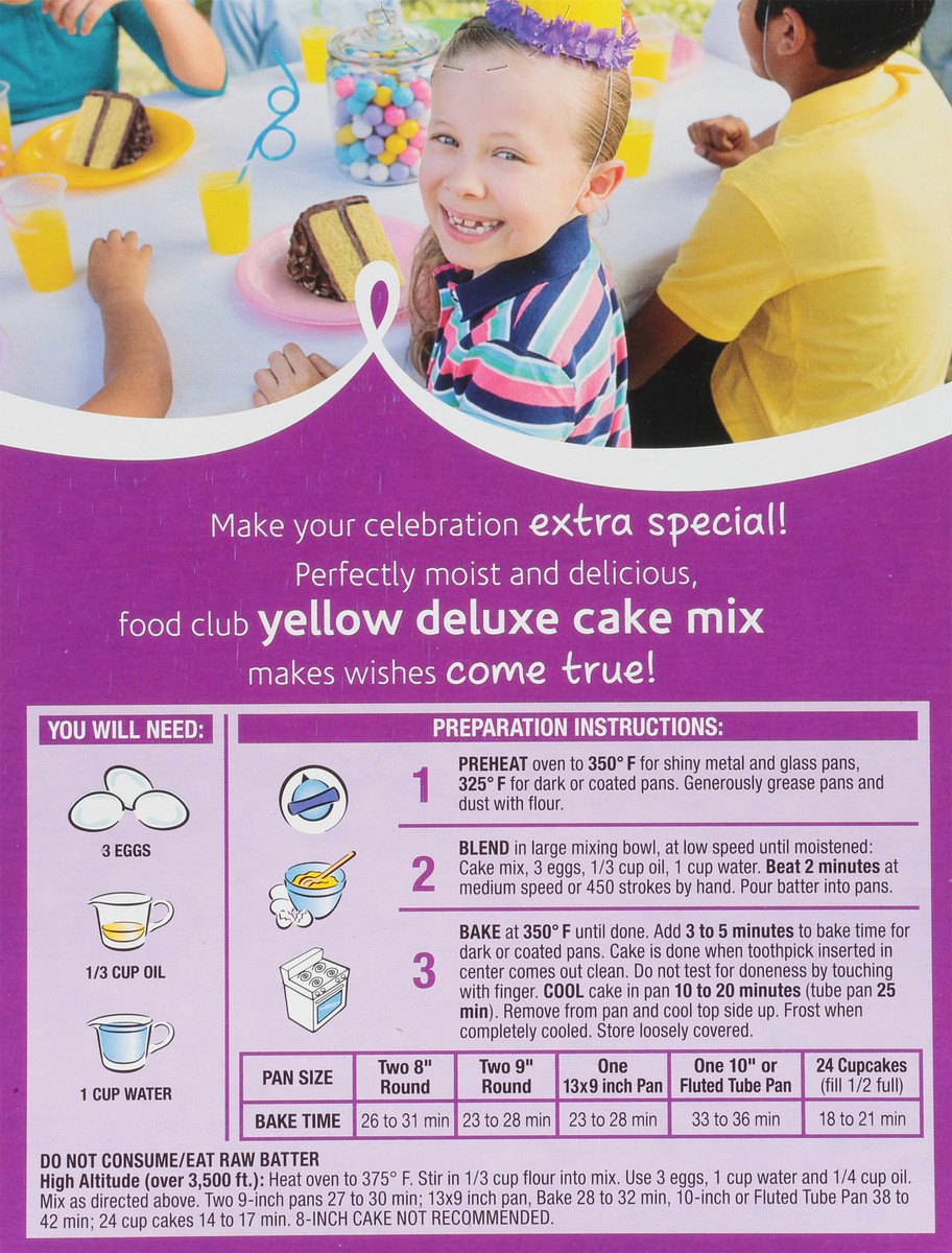 slide 14 of 14, Food Club Yellow Deluxe Cake Mix 16.5 oz, 16.5 oz