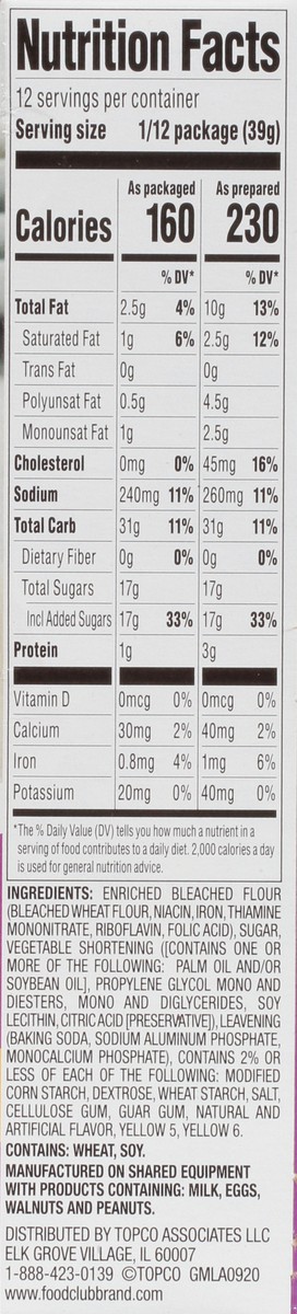 slide 10 of 14, Food Club Yellow Deluxe Cake Mix 16.5 oz, 16.5 oz