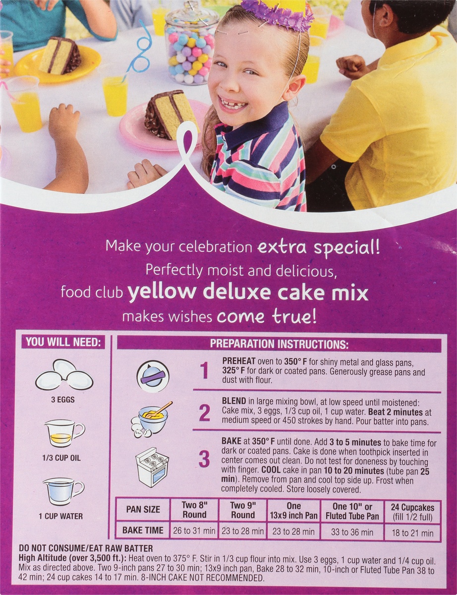 slide 10 of 10, Food Club Yellow Cake Mix, 16.5 oz