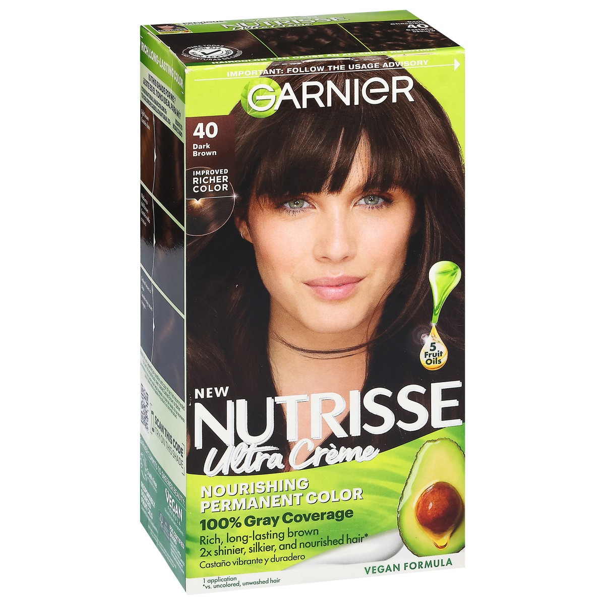 slide 5 of 11, Garnier Dark Brown 40 Ultra Creme Permanent Hair Color 1 ea, 1.0 ct