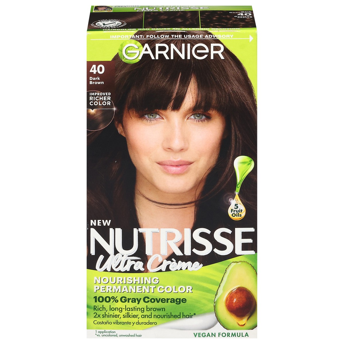 slide 1 of 11, Garnier Dark Brown 40 Ultra Creme Permanent Hair Color 1 ea, 1.0 ct