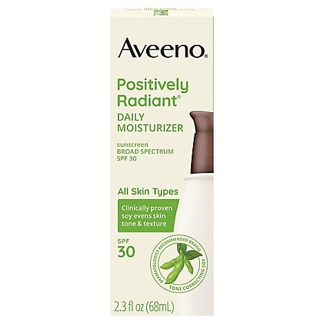 slide 1 of 1, Aveeno Postively Radiant Daily Moisturizer With SPF 30 - 2.3 Fl. Oz., 2.30 fl oz