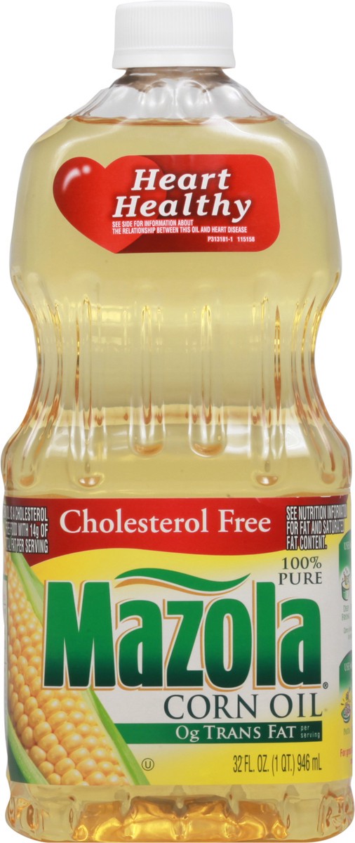 slide 11 of 12, Heart Healthy Mazola Cholesterol Free 100% Pure Corn Oil 32 fl oz, 32 fl oz