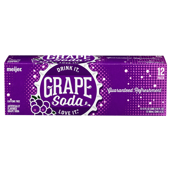 slide 1 of 2, Meijer Grape Soda Cans, 144 fl oz