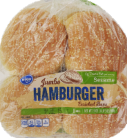 slide 1 of 1, Kroger Sesame Jumbo Hamburger Enriched Buns, 8 ct