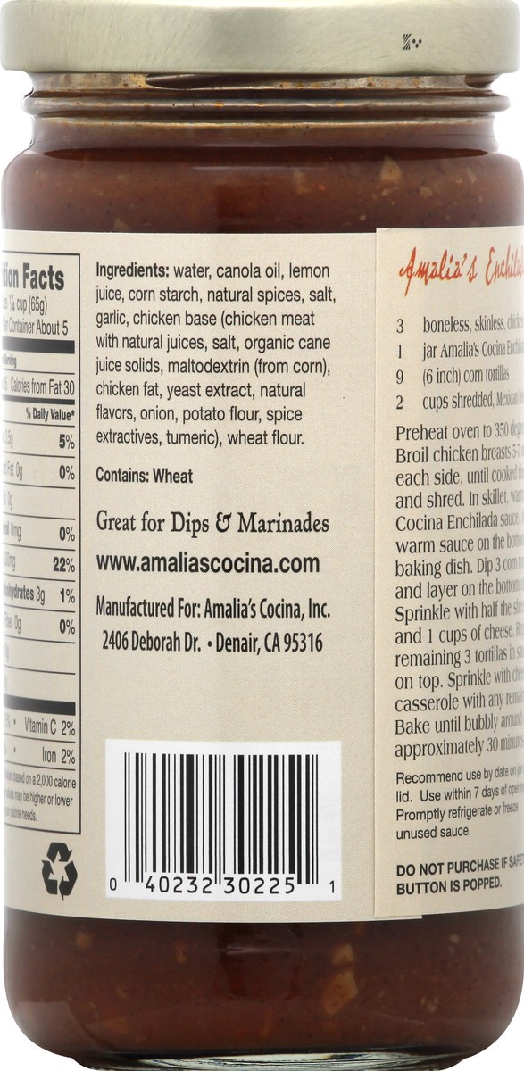 slide 11 of 11, Amalia's Cocina Enchilada Sauce 12 oz, 12 oz