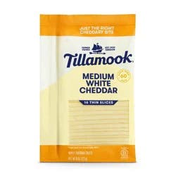 Tillamook Medium White Cheddar Cheese Slices - 8oz
