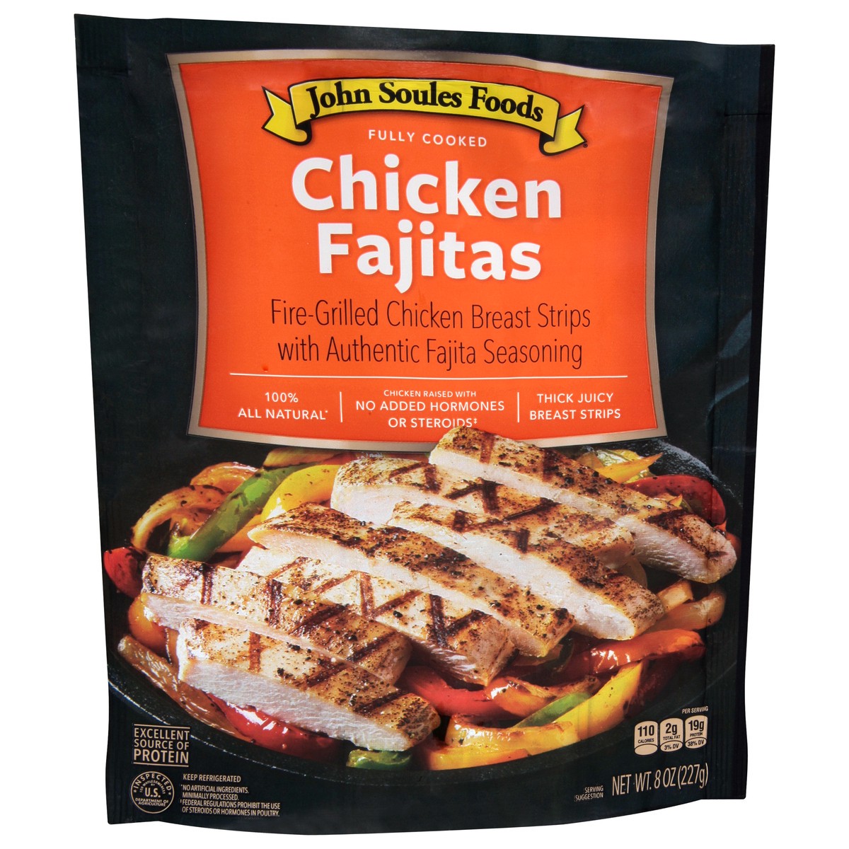 slide 2 of 11, John Soules Foods Chicken Fajitas 8OZ Bag, 8 oz