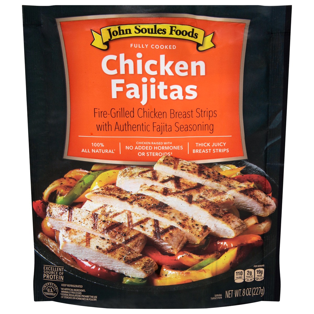 slide 8 of 11, John Soules Foods Chicken Fajitas 8OZ Bag, 8 oz