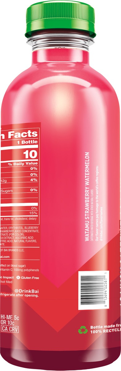 slide 5 of 7, Bai Boost Watamu Strawberry Watermelon, Antioxidant Infused Beverage Bottle - 18 fl oz, 18 fl oz