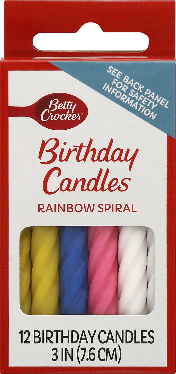 slide 1 of 9, Betty Crocker Rainbow Spiral Candles, 12 ct