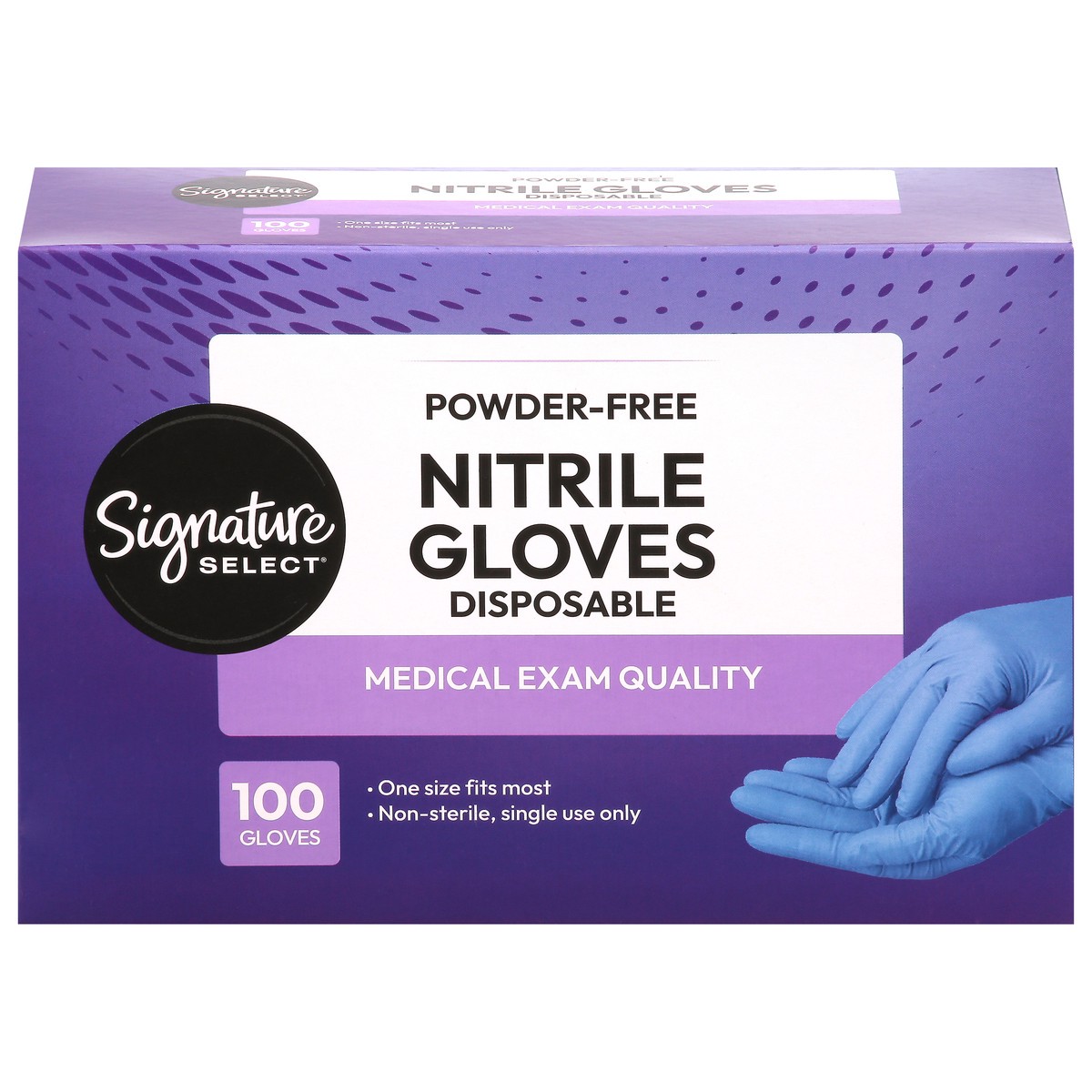 slide 10 of 15, Signature Select Disposable Powder-Free Nitrile Gloves 100 Each, 100 ct