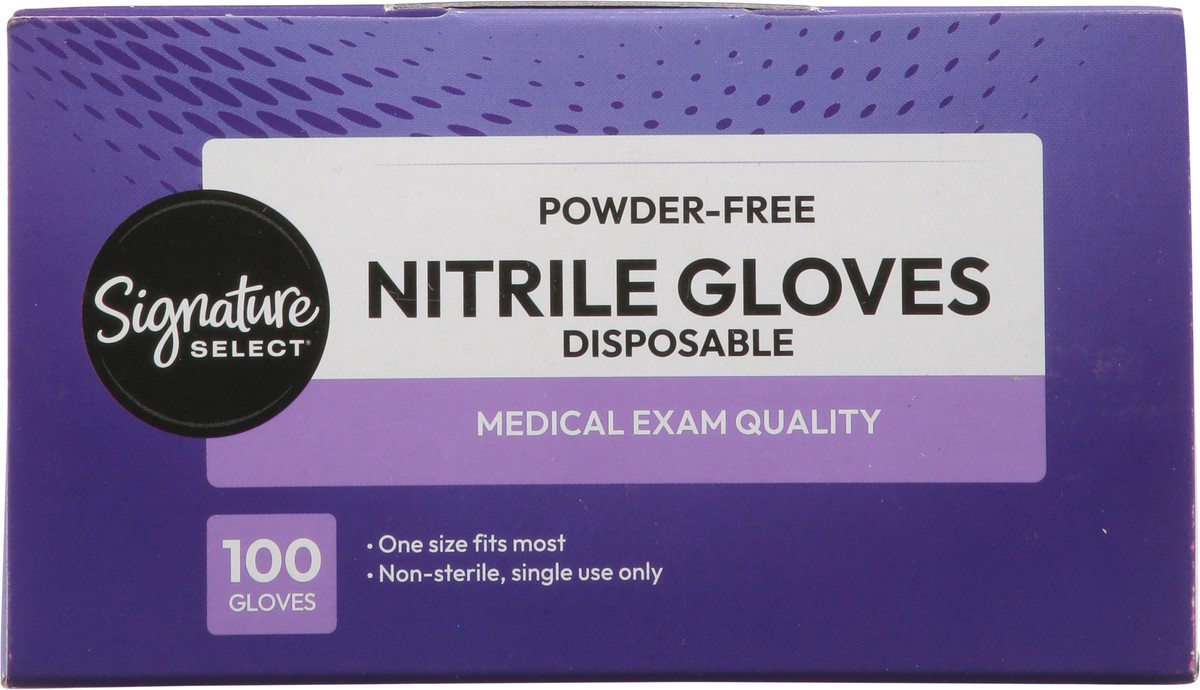 slide 7 of 15, Signature Select Disposable Powder-Free Nitrile Gloves 100 Each, 100 ct