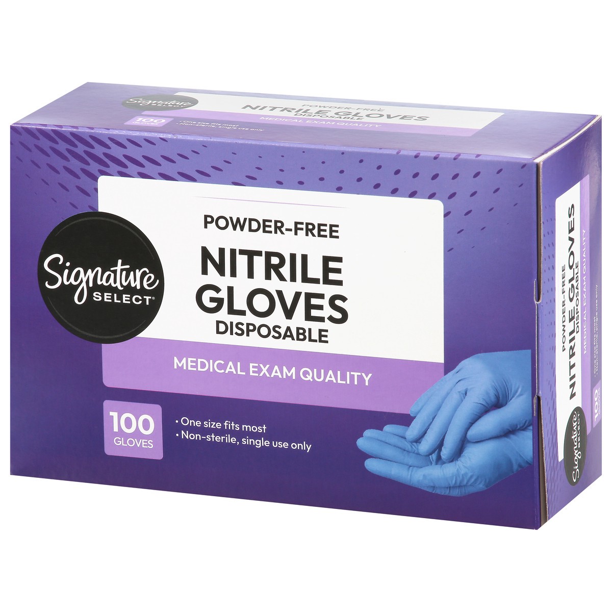 slide 12 of 15, Signature Select Disposable Powder-Free Nitrile Gloves 100 Each, 100 ct
