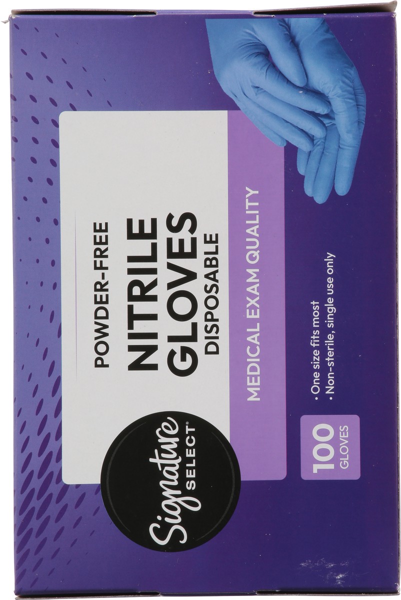 slide 8 of 15, Signature Select Disposable Powder-Free Nitrile Gloves 100 Each, 100 ct