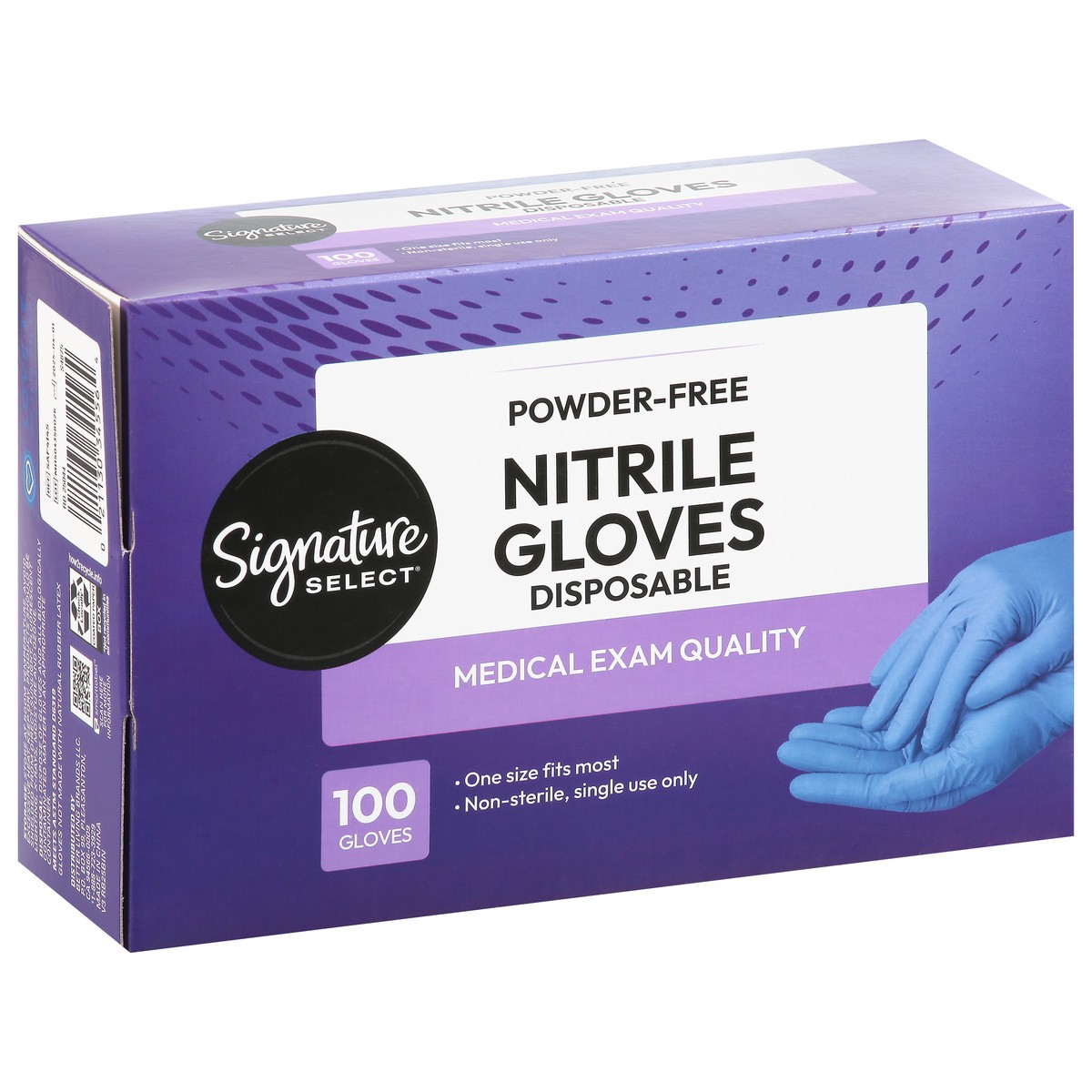 slide 5 of 15, Signature Select Disposable Powder-Free Nitrile Gloves 100 Each, 100 ct