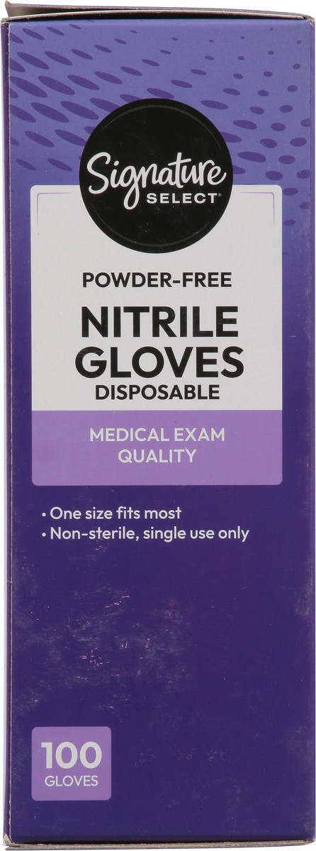slide 9 of 15, Signature Select Disposable Powder-Free Nitrile Gloves 100 Each, 100 ct