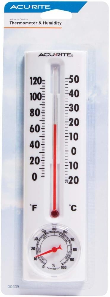 slide 1 of 1, AcuRite Thermometer With Humidity, 8.2 in x 2.25 in x 0.6 in