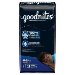 Goodnites Boys'' Nighttime Bedwetting Underwear, Size Large (68-95 lbs), 11 Ct