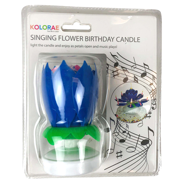 slide 12 of 17, Kolorae Singing Flower Birthday Candle, Assorted Colors, 1 ct