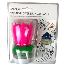 Kolorae Singing Flower Birthday Candle, Assorted Colors