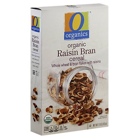slide 1 of 1, O Organics Cereal Raisin Bran, 11 oz