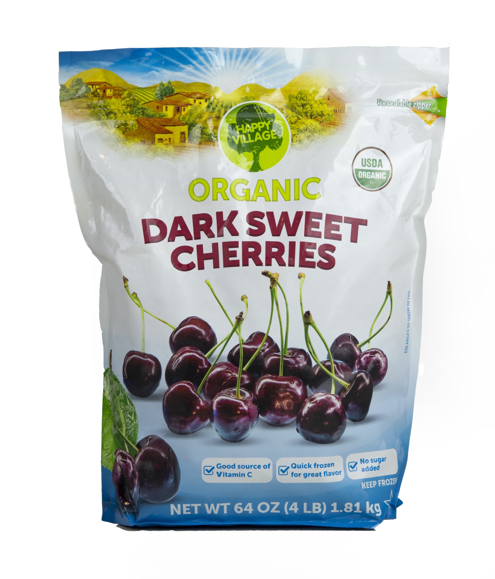 slide 1 of 2, Happy Village Organic Dark Sweet Cherries, 4 lb