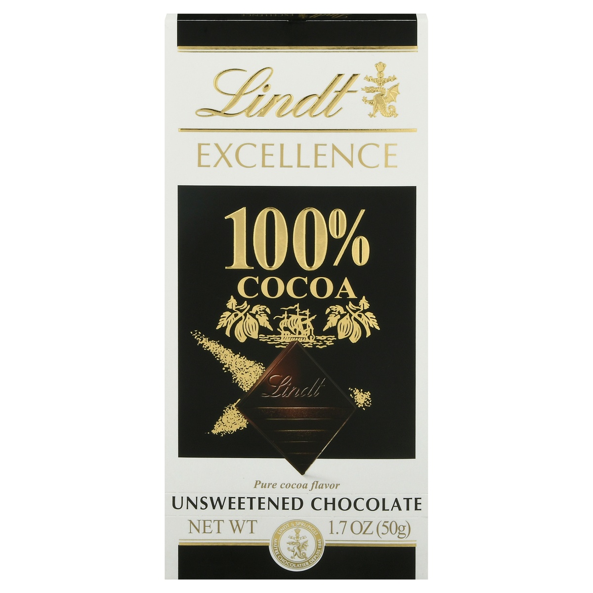 slide 1 of 3, Lindt Excellence 100% Dark Chocolate - 1.8oz, 1.8 oz