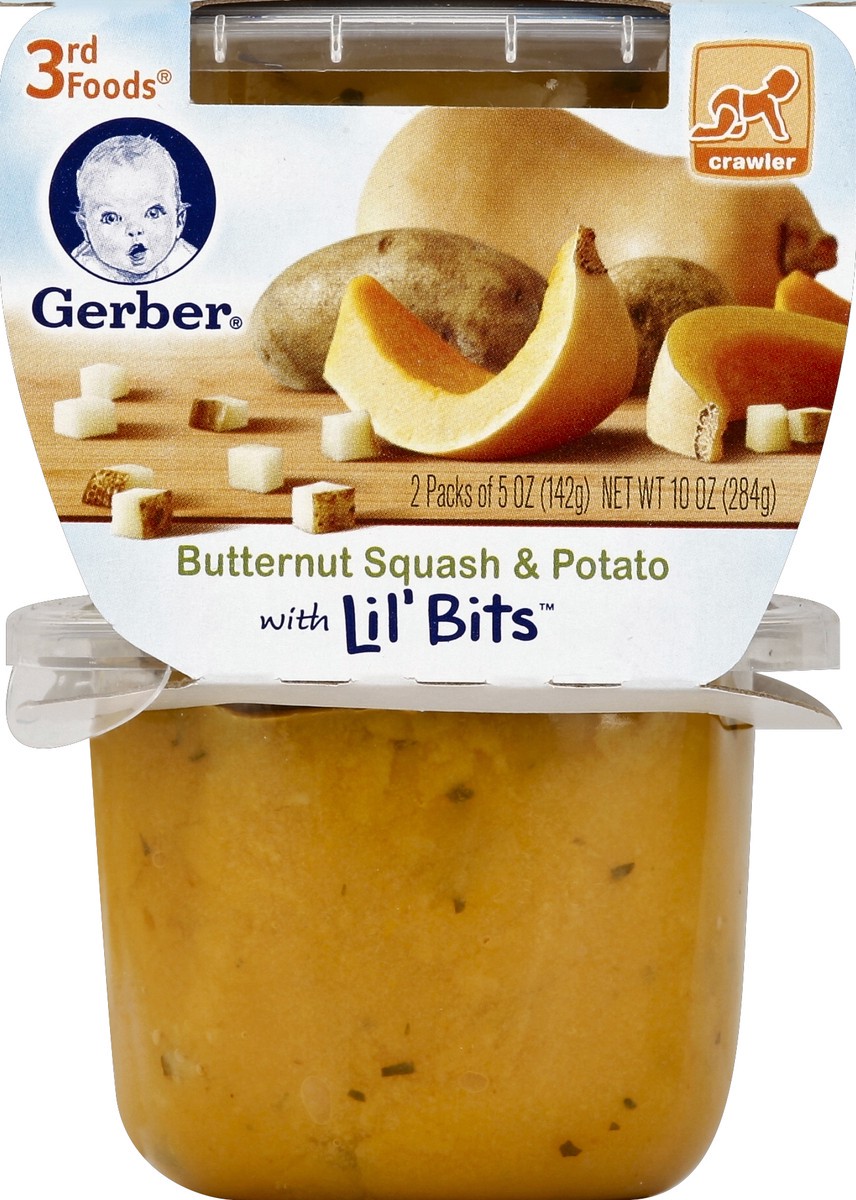 slide 4 of 4, Gerber 3rd Foods Lil' Bits Butternut Squash & Potato Baby Food, 2 ct; 5 oz