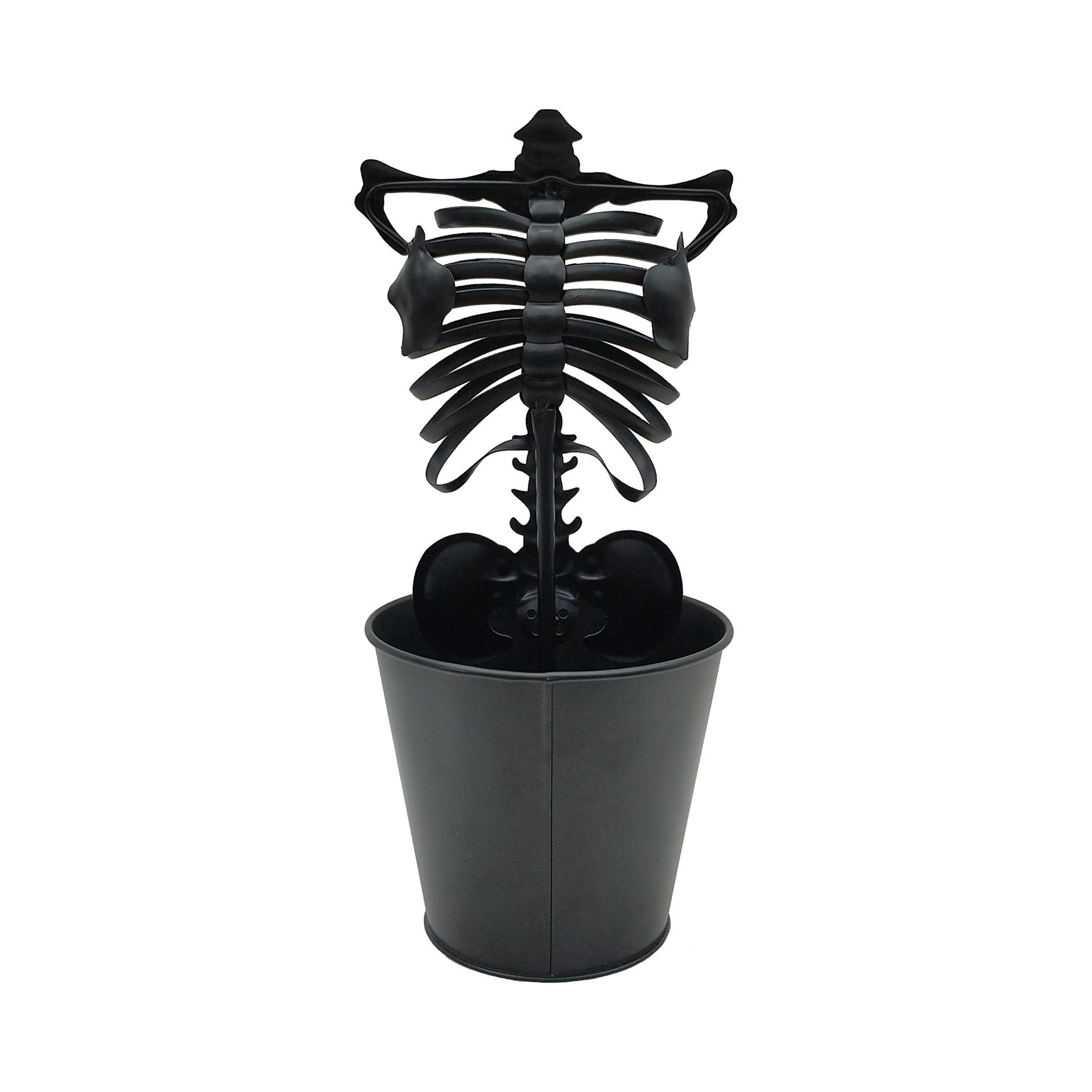 slide 2 of 3, 14.5" Black Metal Skeleton Planter By Ashland, 14.25 in