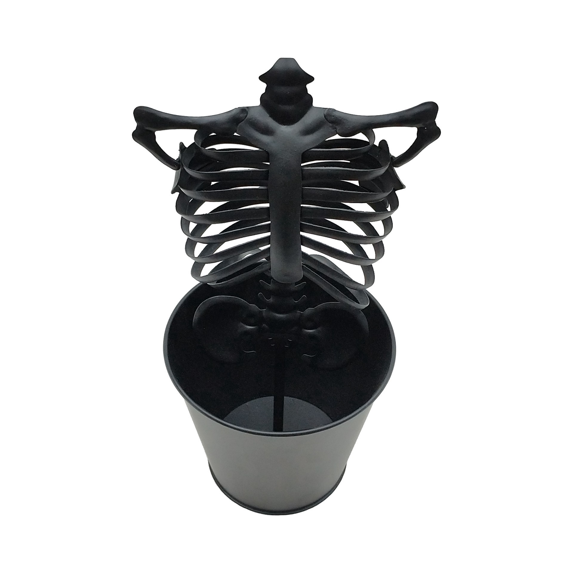 slide 3 of 3, 14.5" Black Metal Skeleton Planter By Ashland, 14.25 in