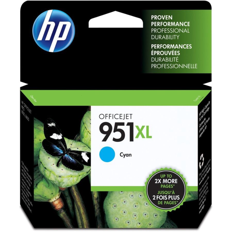 slide 4 of 7, HP 951XL High Yield Cyan Original Ink Cartridge (CN046AN#140), 1 ct
