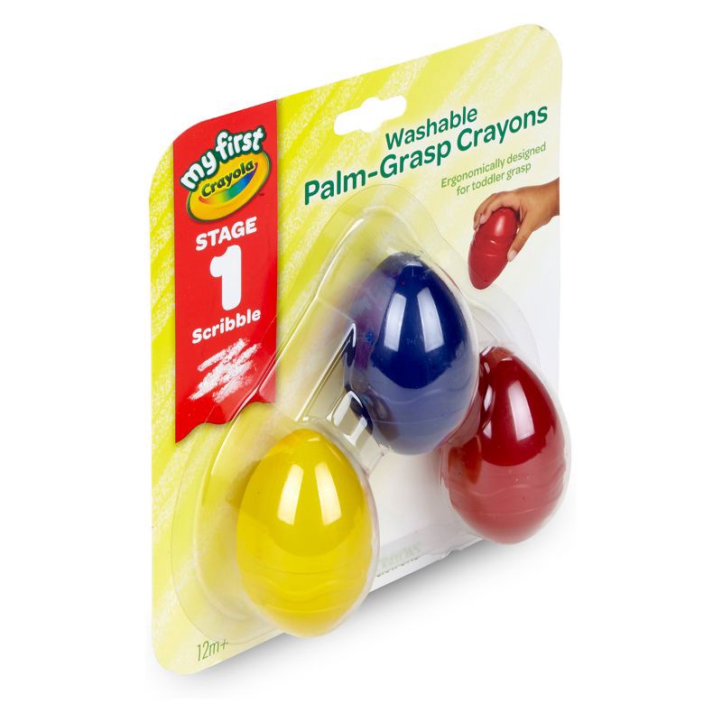 Crayola 3ct Washable Palm Grasp Crayons Stage 1