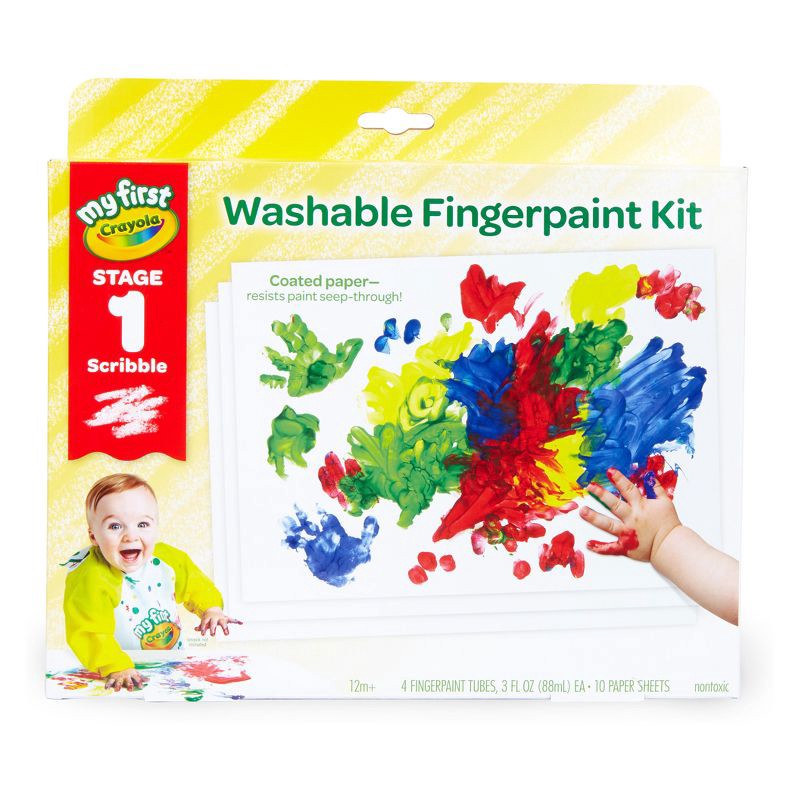 slide 2 of 7, Crayola Stage 1 Washable Fingerpaint Kit, 1 ct