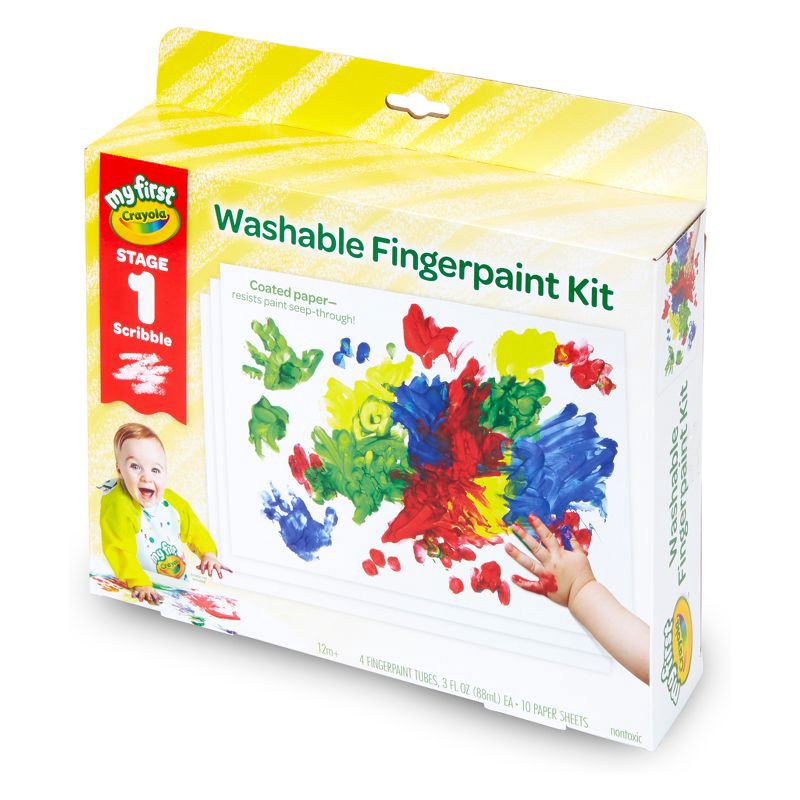 slide 3 of 7, Crayola Stage 1 Washable Fingerpaint Kit, 1 ct