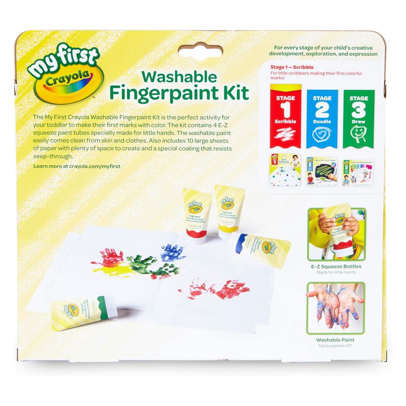 slide 4 of 7, Crayola Stage 1 Washable Fingerpaint Kit, 1 ct